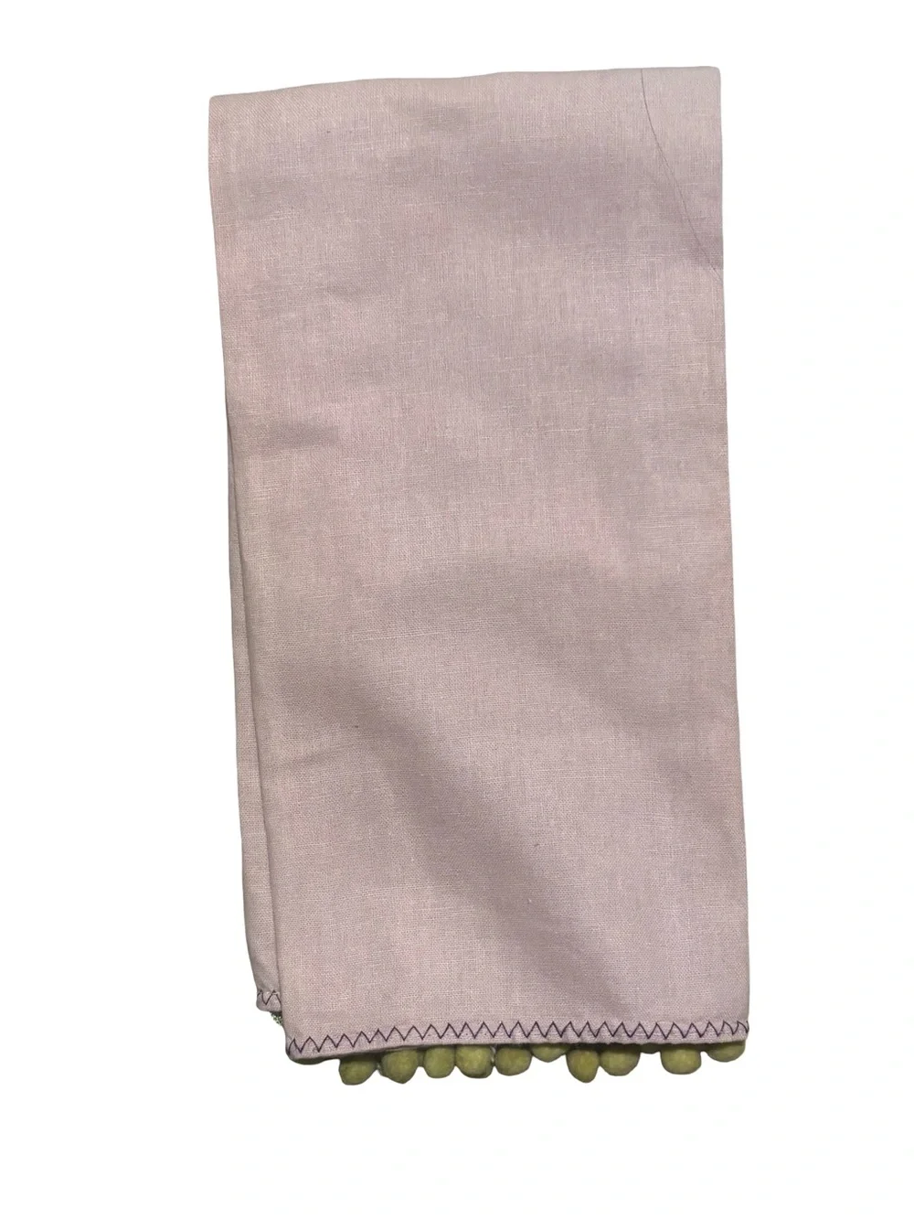 Embroidered Pink 'Grandmothers' Decorative Towel with Pom Poms